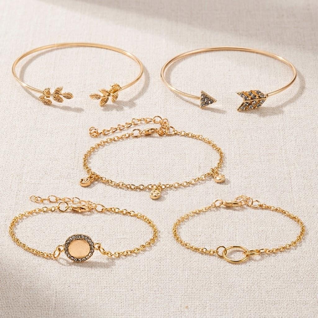 5pcs Set Exquisite Simple Gold Opening Vintage Leaf Arrow Cuff Bracelets Women Fashion Jewelry Accessories золотой
5pcs Set Exquisite Simple Gold Opening Vintage Leaf Arrow Cuff Bracelets Women Fashion Jewelry Accessories золотой