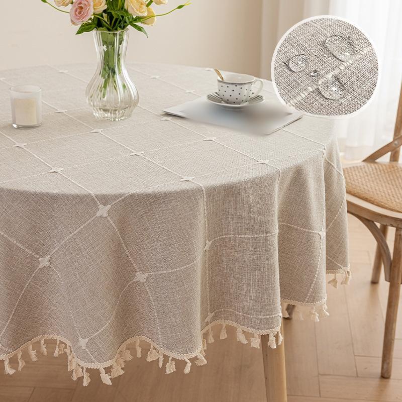 1pc Jacquard Checkered Round Tablecloth,Cotton Linen Tassels Dust-Proof Table Cover,For Dinner Party Wedding Decor 60cm
1pc Jacquard Checkered Round Tablecloth,Cotton Linen Tassels Dust-Proof Table Cover,For Dinner Party Wedding Decor 60cm