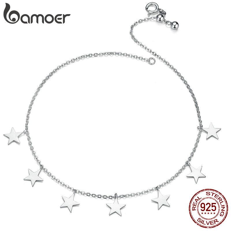 BAMOER Браслет из 925 стерлингового серебра со звездами-подвесками на лодыжку G
BAMOER Браслет из 925 стерлингового серебра со звездами-подвесками на лодыжку G