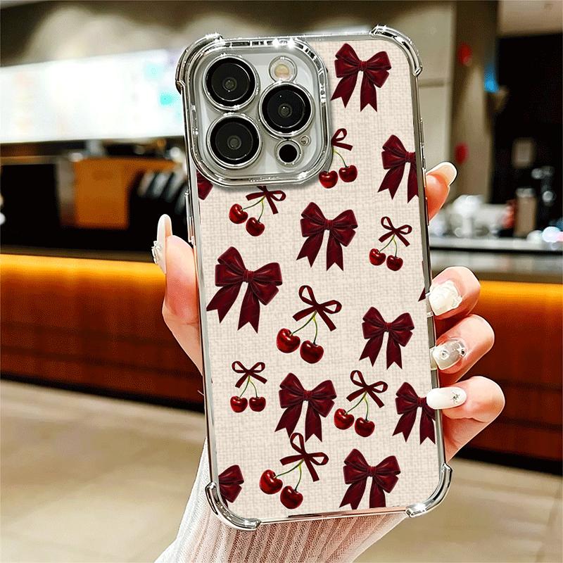 Cherry Bow Sweet Soft Phone Case For iPhone 15 16 17 Air 14 Pro Max 16E Plus 13 12 Mini Plating Anti-Fall Fundas iPhone 13 Pro
Cherry Bow Sweet Soft Phone Case For iPhone 15 16 17 Air 14 Pro Max 16E Plus 13 12 Mini Plating Anti-Fall Fundas iPhone 13 Pro