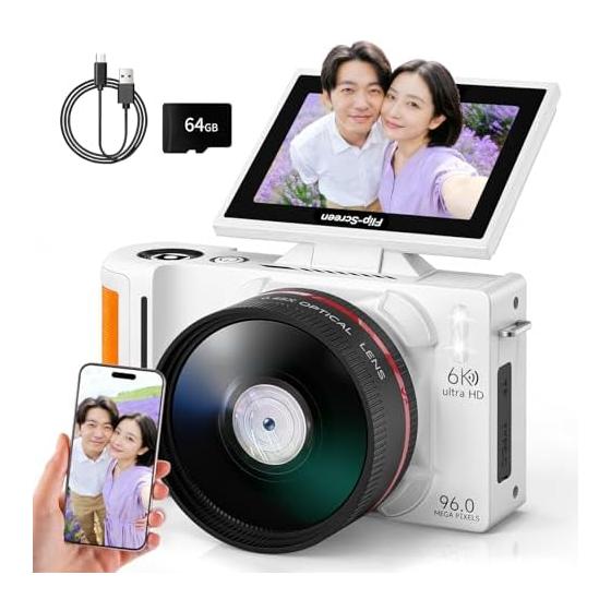 Udoric Digital Camera, 6K, 96 Megapixels, Wi-Fi Function, Digital Camera, 18x Digital Zoom, 180 Degree Rotation, Screen, Autofocus Function, LED
Udoric Digital Camera, 6K, 96 Megapixels, Wi-Fi Function, Digital Camera, 18x Digital Zoom, 180 Degree Rotation, Screen, Autofocus Function, LED