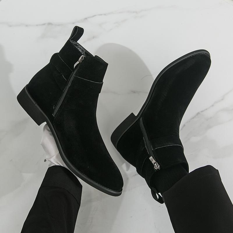 Winter Fashion Stylist High Top Monk Strap Shoes Men Pointed Belt Buckle Suede Leather Casual Chelsea Ankle Boot Zapatos Hombre 38
Winter Fashion Stylist High Top Monk Strap Shoes Men Pointed Belt Buckle Suede Leather Casual Chelsea Ankle Boot Zapatos Hombre 38