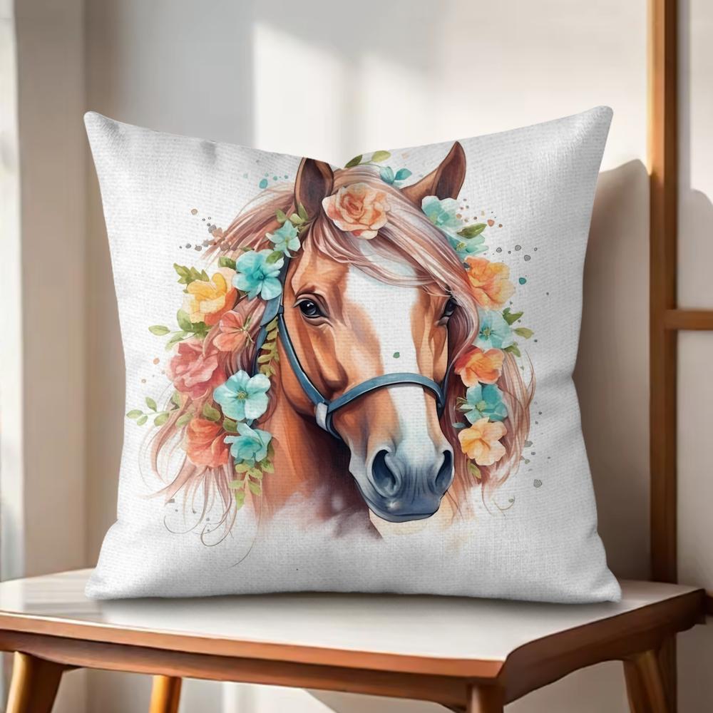 Watercolor Horse Floral Cushion Cover Natural Linen Organic Fabric DoubleSided Printing Couch Pillow Covers Home Decor 30x30cm
Watercolor Horse Floral Cushion Cover Natural Linen Organic Fabric DoubleSided Printing Couch Pillow Covers Home Decor 30x30cm