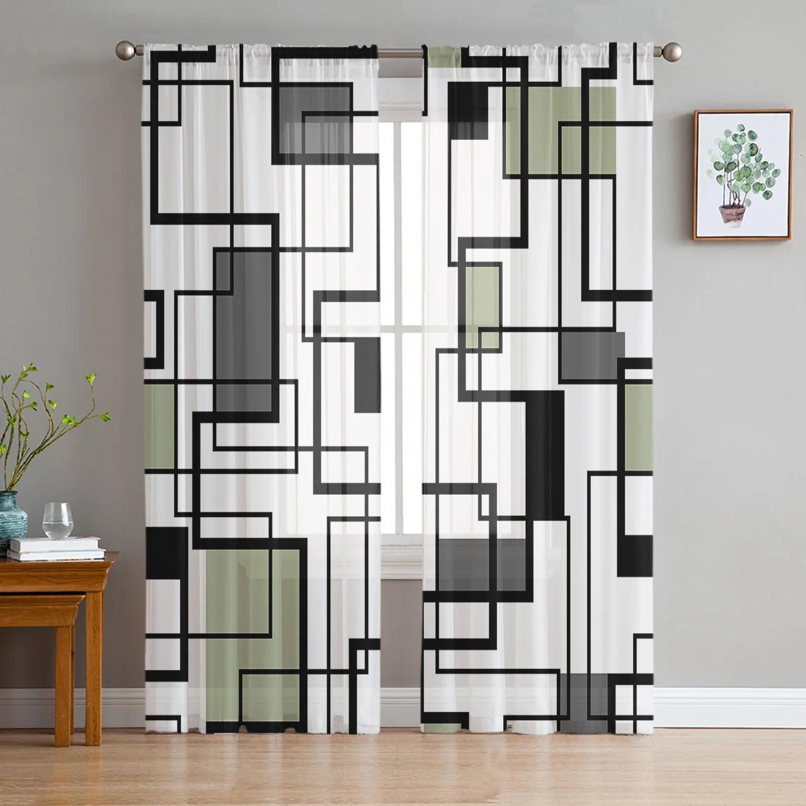 Abstract Geometry Square Modern Art Black Blue Translucent Drapes Living Room Decoration Window Opening Drape Kitchen Area Tulle Voile Curtains W135 x H115cm x1&Grommet Top
Abstract Geometry Square Modern Art Black Blue Translucent Drapes Living Room Decoration Window Opening Drape Kitchen Area Tulle Voile Curtains W135 x H115cm x1&Grommet Top