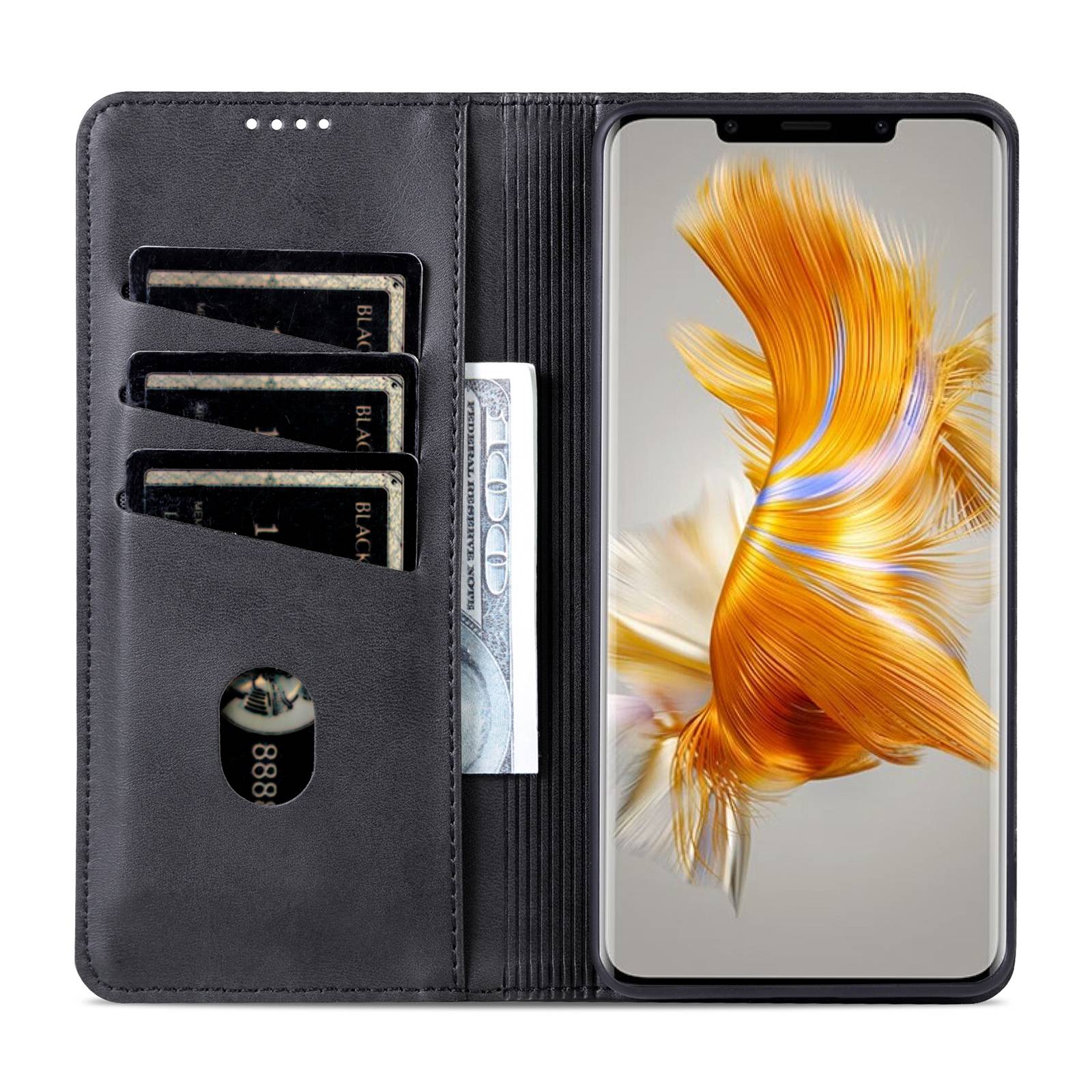 AZNS For Huawei Mate 50 Pro 4G Cowhide Texture Anti-scratch PU Leather Wallet Cover Magnetic Auto-absorbed Phone Stand Case Black
AZNS For Huawei Mate 50 Pro 4G Cowhide Texture Anti-scratch PU Leather Wallet Cover Magnetic Auto-absorbed Phone Stand Case Black