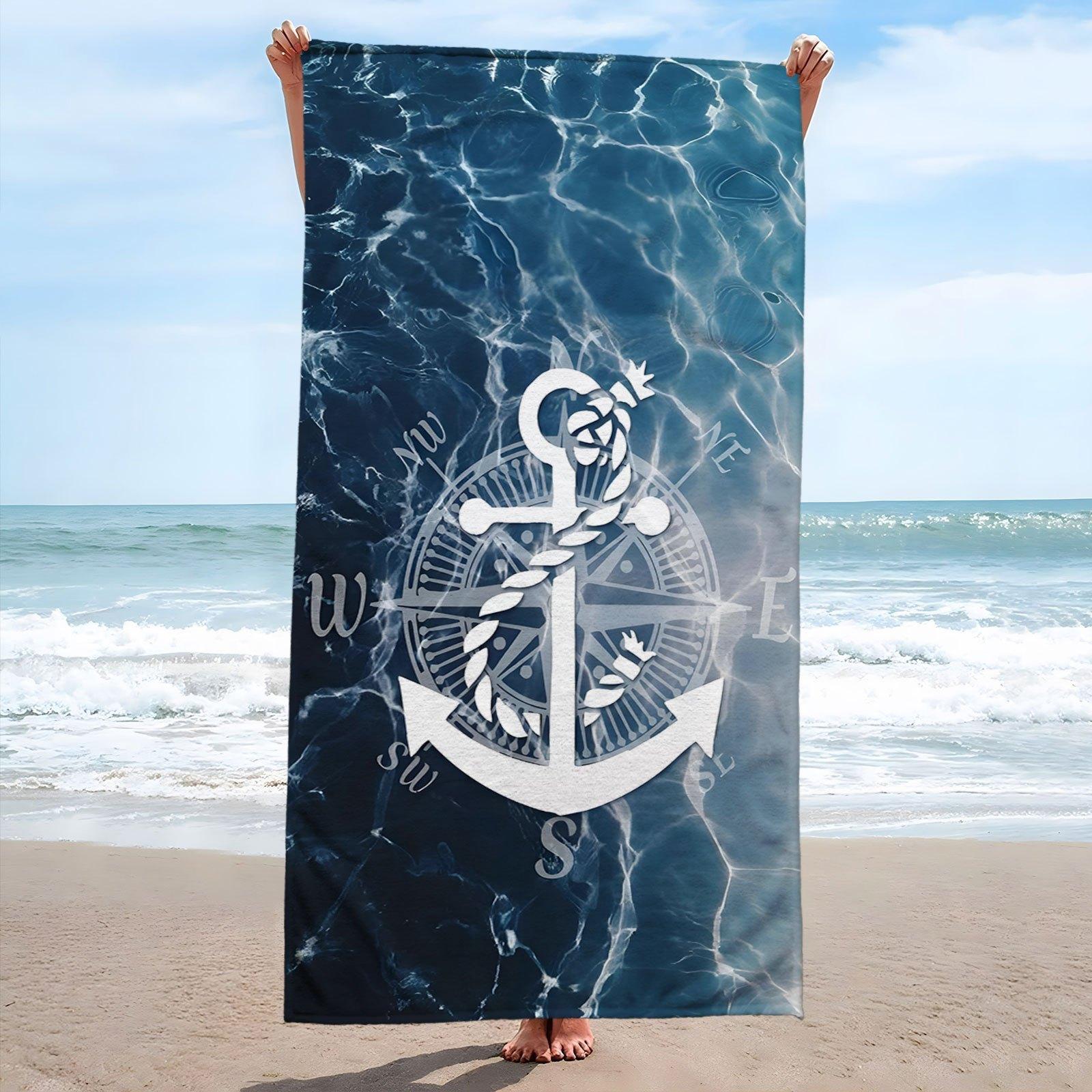 Nautical Anchor Compass Beach Towel Patterned Sunscreen And Windproof Suitable For Swimming Pool Camping Travel Blanket W40*H60(CM)
Nautical Anchor Compass Beach Towel Patterned Sunscreen And Windproof Suitable For Swimming Pool Camping Travel Blanket W40*H60(CM)