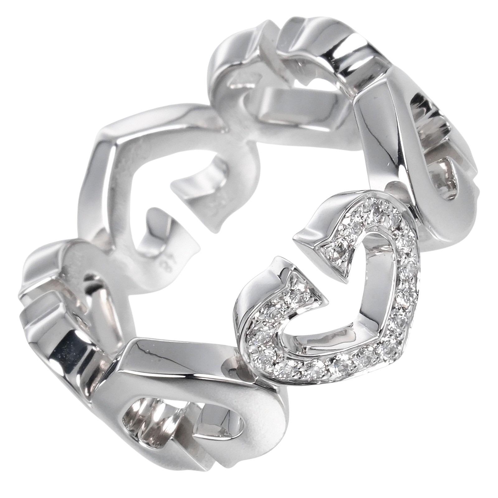 CARTIER C heart Ring K18 white gold/diamond #4.5(US Size) 7.11g Women Used
CARTIER C heart Ring K18 white gold/diamond #4.5(US Size) 7.11g Women Used