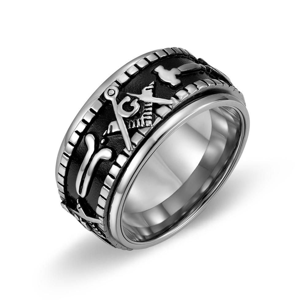 Fashion Stainless Steel Freemason AG Signet Ring Rotating Biker Jewelry Gift for Men Women Punk Masonic Amulet 12
Fashion Stainless Steel Freemason AG Signet Ring Rotating Biker Jewelry Gift for Men Women Punk Masonic Amulet 12