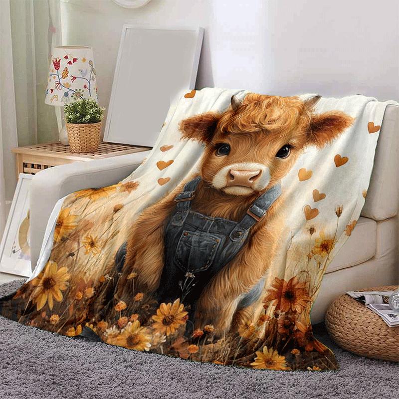 1pc Highland Cow Printing Lightweight Flannel Blanket, Comfortable and Warm Blanket, Sofa Bed and Couch Office, Suitable for Gift Blankets 130cmx150cm
1pc Highland Cow Printing Lightweight Flannel Blanket, Comfortable and Warm Blanket, Sofa Bed and Couch Office, Suitable for Gift Blankets 130cmx150cm