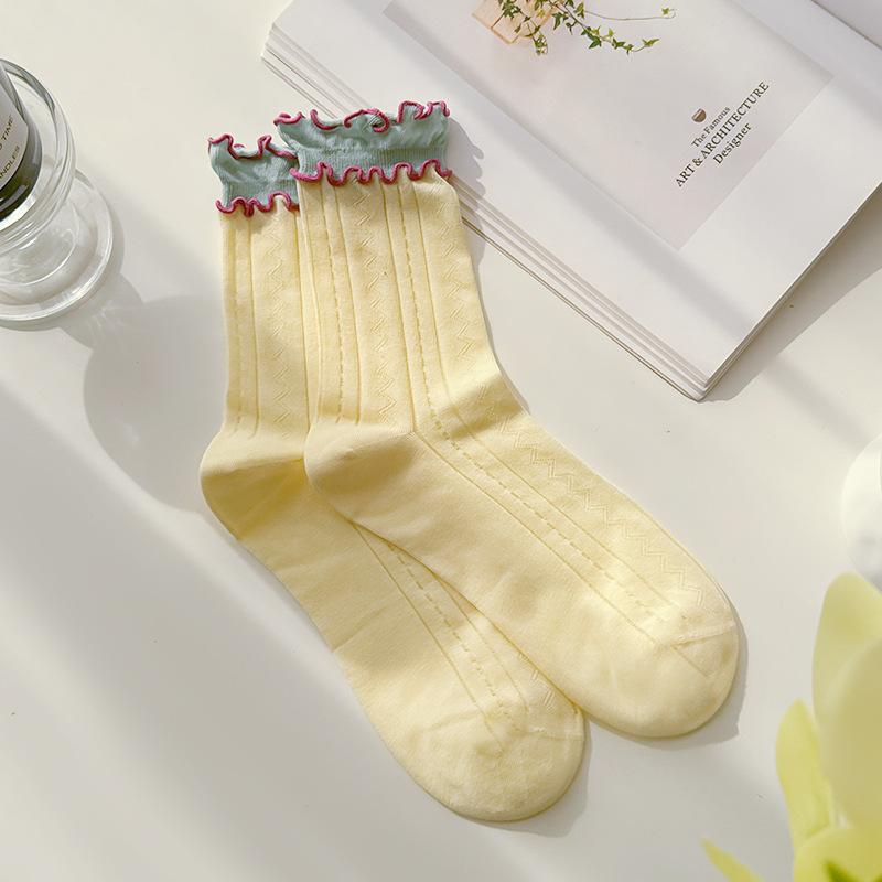 Color Blocked Lace, Mesh Socks, Women s, Midsole, New Style, Ins Style, Breathable, Japanese, Double Ribbed, Contrasting Long Socks Made of Cotton One size (suitable for 35-39) жёлтый
Color Blocked Lace, Mesh Socks, Women s, Midsole, New Style, Ins Style, Breathable, Japanese, Double Ribbed, Contrasting Long Socks Made of Cotton One size (suitable for 35-39) жёлтый