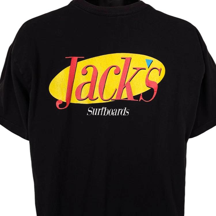Jacks Surfboards 100% Cotton T-shirt Mens Tees Top Mens Size XL Black Surfer Seinfeld Parody Surfing S
Jacks Surfboards 100% Cotton T-shirt Mens Tees Top Mens Size XL Black Surfer Seinfeld Parody Surfing S