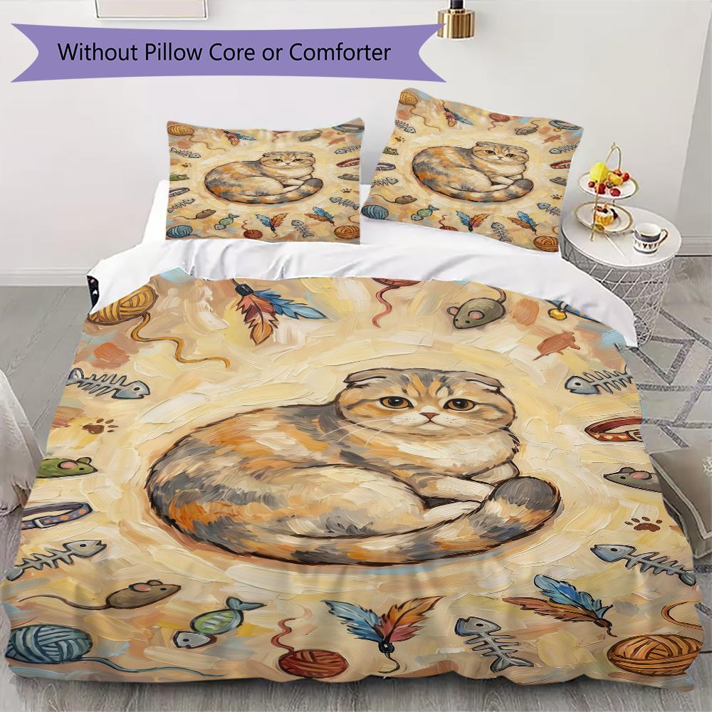 Cute kitten Pattern Bedding uilt Set uilt Cover Pillowcase Home Decoration Birthday Gift (1 * duvet cover + 40 * pillowcase without core) 135x200cm
Cute kitten Pattern Bedding uilt Set uilt Cover Pillowcase Home Decoration Birthday Gift (1 * duvet cover + 40 * pillowcase without core) 135x200cm