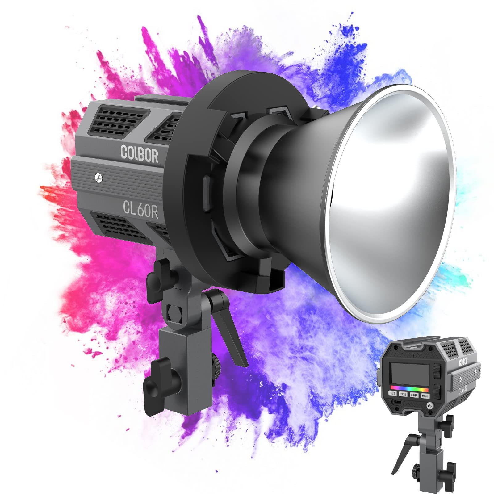 COLBOR CL60R RGB Dual Color App 10 Lighting Quiet Assist Bowens Portable Photography Light for Product Music and Battery PD Compatible
COLBOR CL60R RGB Dual Color App 10 Lighting Quiet Assist Bowens Portable Photography Light for Product Music and Battery PD Compatible