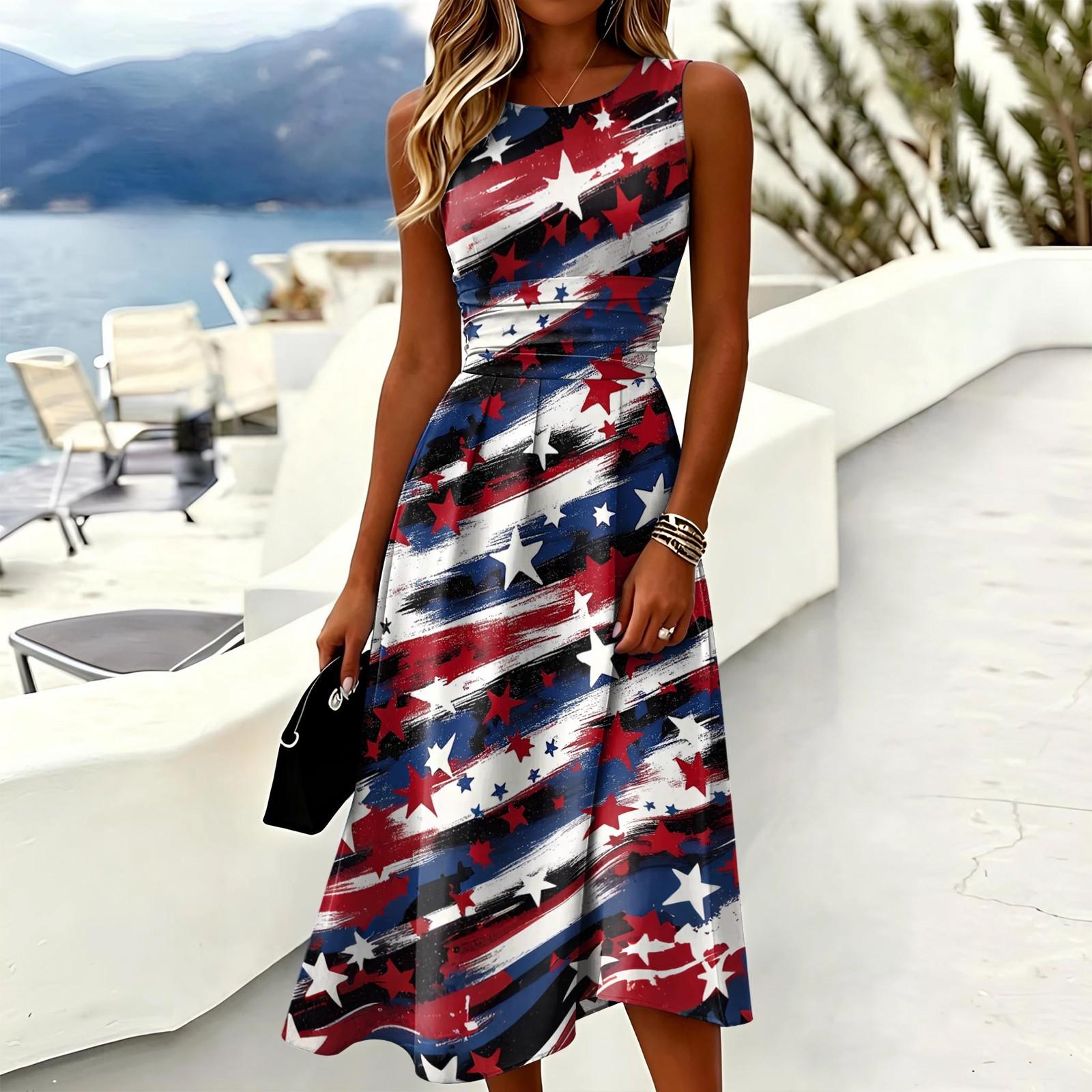 Sleeveless Casual Midi Dress Round Neck Fit and Flare Design Lightweight Comfortable Summer Dress for Women XL білий
Sleeveless Casual Midi Dress Round Neck Fit and Flare Design Lightweight Comfortable Summer Dress for Women XL білий