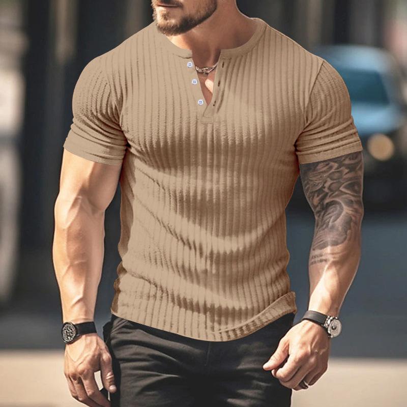 Pit Stripe V-neck Slim Fit Short Sleeved Top Button Men s T-shirts XXXL хаки
Pit Stripe V-neck Slim Fit Short Sleeved Top Button Men s T-shirts XXXL хаки