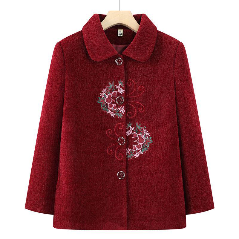 Elegant Embroidered Wool Coat for Elderly Women - Autumn/Winter Fashion with Velvet Lining XL
Elegant Embroidered Wool Coat for Elderly Women - Autumn/Winter Fashion with Velvet Lining XL