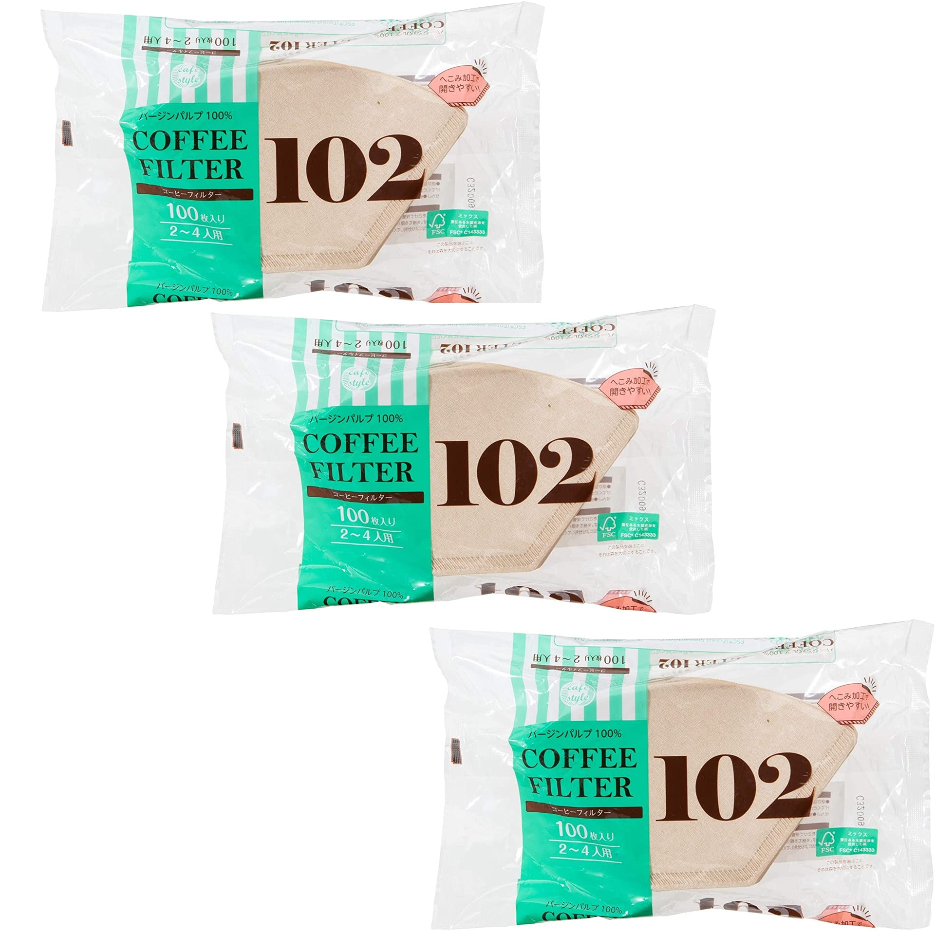 Strix Design Coffee Filters 102, Made in Japan, 100 Filters x 3 Packs, 2-4 Cups, Easy-Open Paper Filters, 100% Pulp, SD-903
Strix Design Coffee Filters 102, Made in Japan, 100 Filters x 3 Packs, 2-4 Cups, Easy-Open Paper Filters, 100% Pulp, SD-903