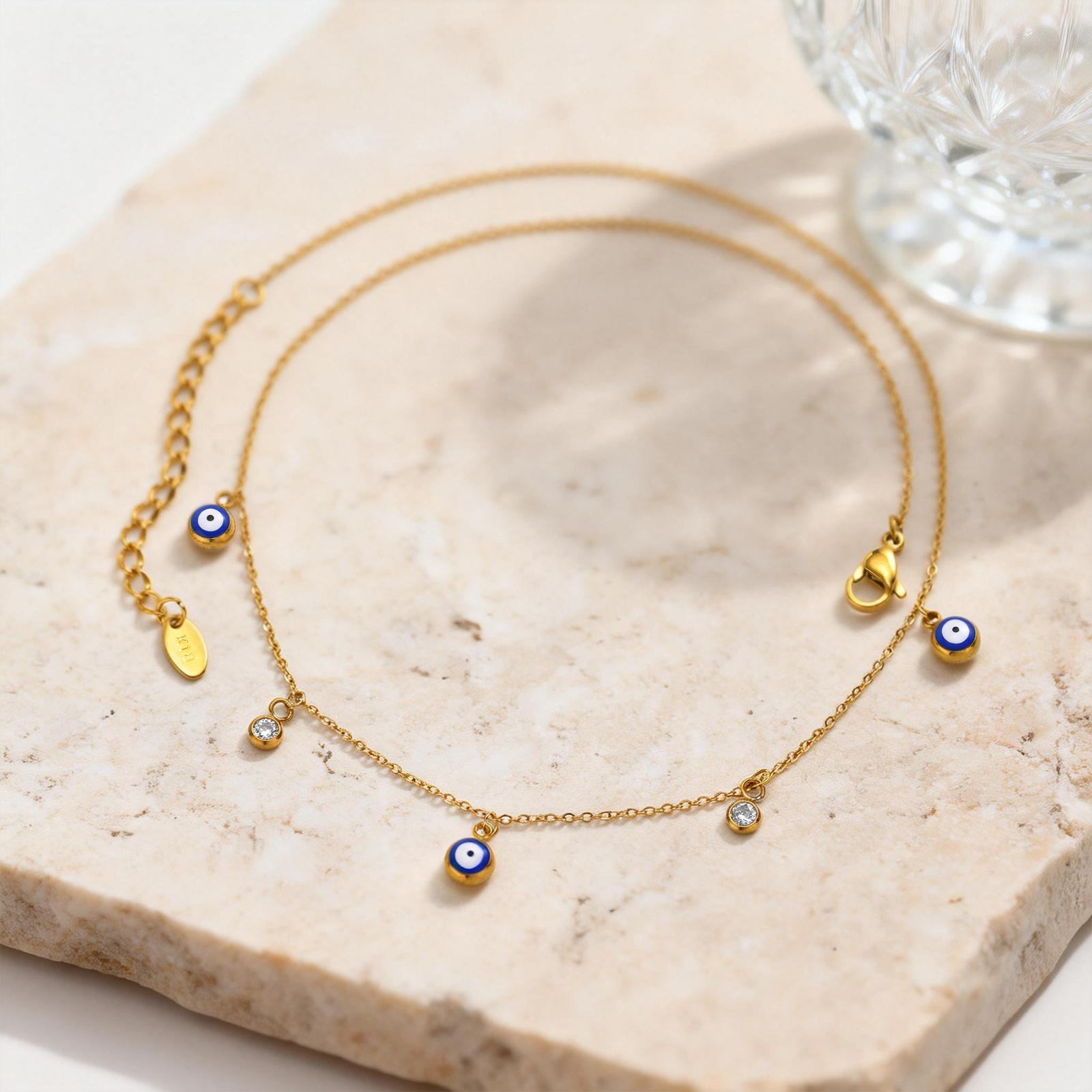 Vnox 18k Gold Plated Zirconia Devil Eye Crystal Necklace Summer Charms Jewelry, Blue Eyes Necklace Clavicle Chain
Vnox 18k Gold Plated Zirconia Devil Eye Crystal Necklace Summer Charms Jewelry, Blue Eyes Necklace Clavicle Chain