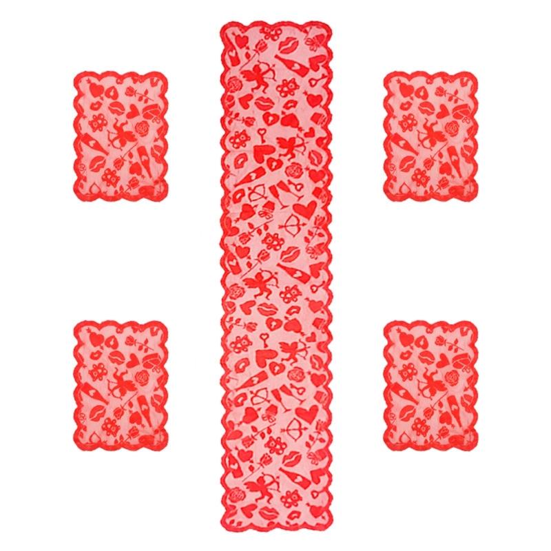 Pack of 5 Valentines Day Multipurpose Lace Table Runners and Placemats Set for Home Cafes Wedding Event Festives Decors
Pack of 5 Valentines Day Multipurpose Lace Table Runners and Placemats Set for Home Cafes Wedding Event Festives Decors
