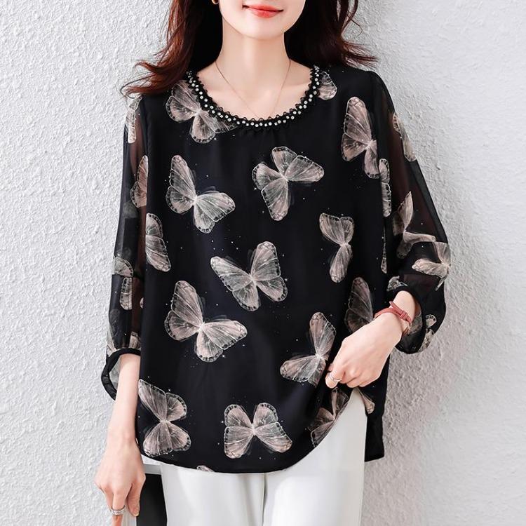 Summer Plus Size Tops Women T-Shirts Elegant Chiffon Printing Loose Tee Shirt 4XL чорний
Summer Plus Size Tops Women T-Shirts Elegant Chiffon Printing Loose Tee Shirt 4XL чорний