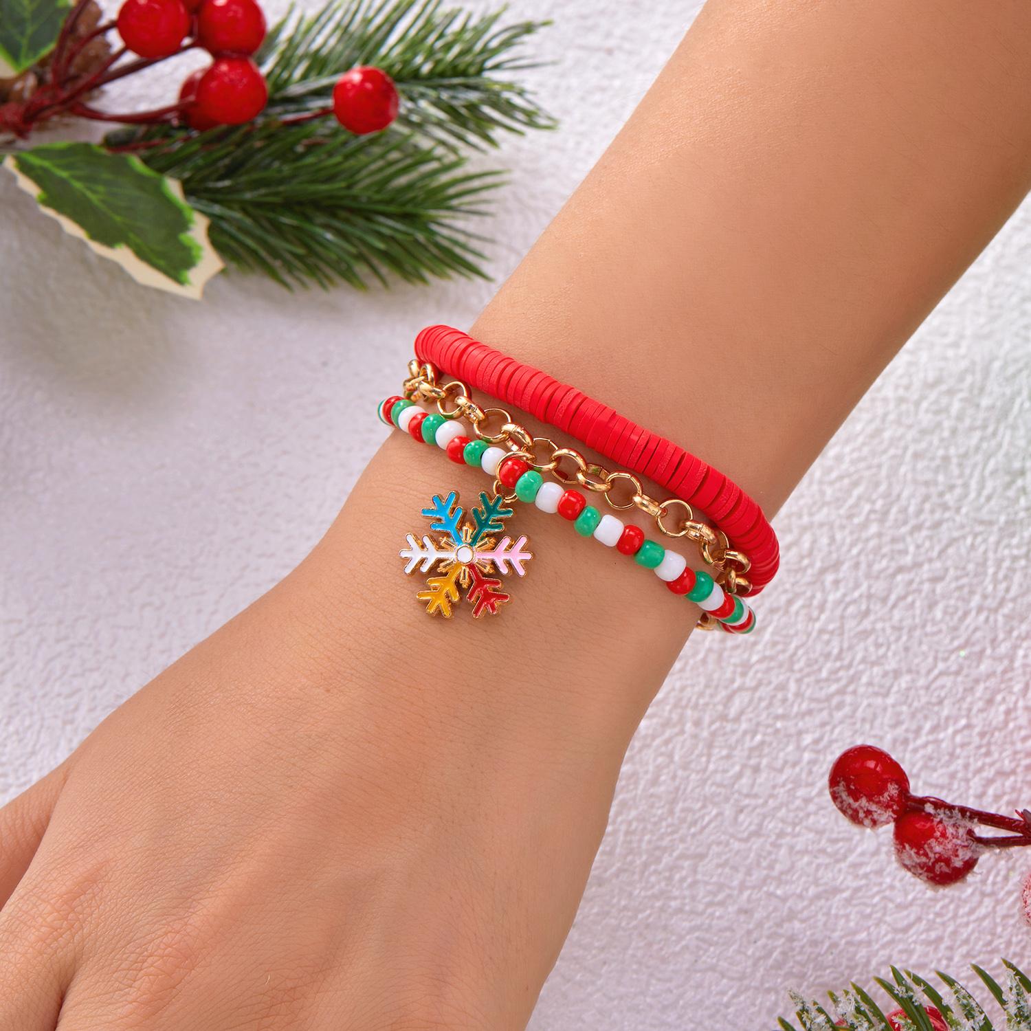 2 Pcs/Set Christmas Cartoon Santa Claus Resin Bracelet for Women Dainty Snowflake Xmas Tree Polymer Clay Chain Zircon Gift Set
2 Pcs/Set Christmas Cartoon Santa Claus Resin Bracelet for Women Dainty Snowflake Xmas Tree Polymer Clay Chain Zircon Gift Set