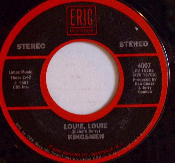 7inch Record KINGSMEN ISLEY BROTHERS Louie Louie Twist And Shout 4007 Eric Records 1981 US Rock Used
7inch Record KINGSMEN ISLEY BROTHERS Louie Louie Twist And Shout 4007 Eric Records 1981 US Rock Used