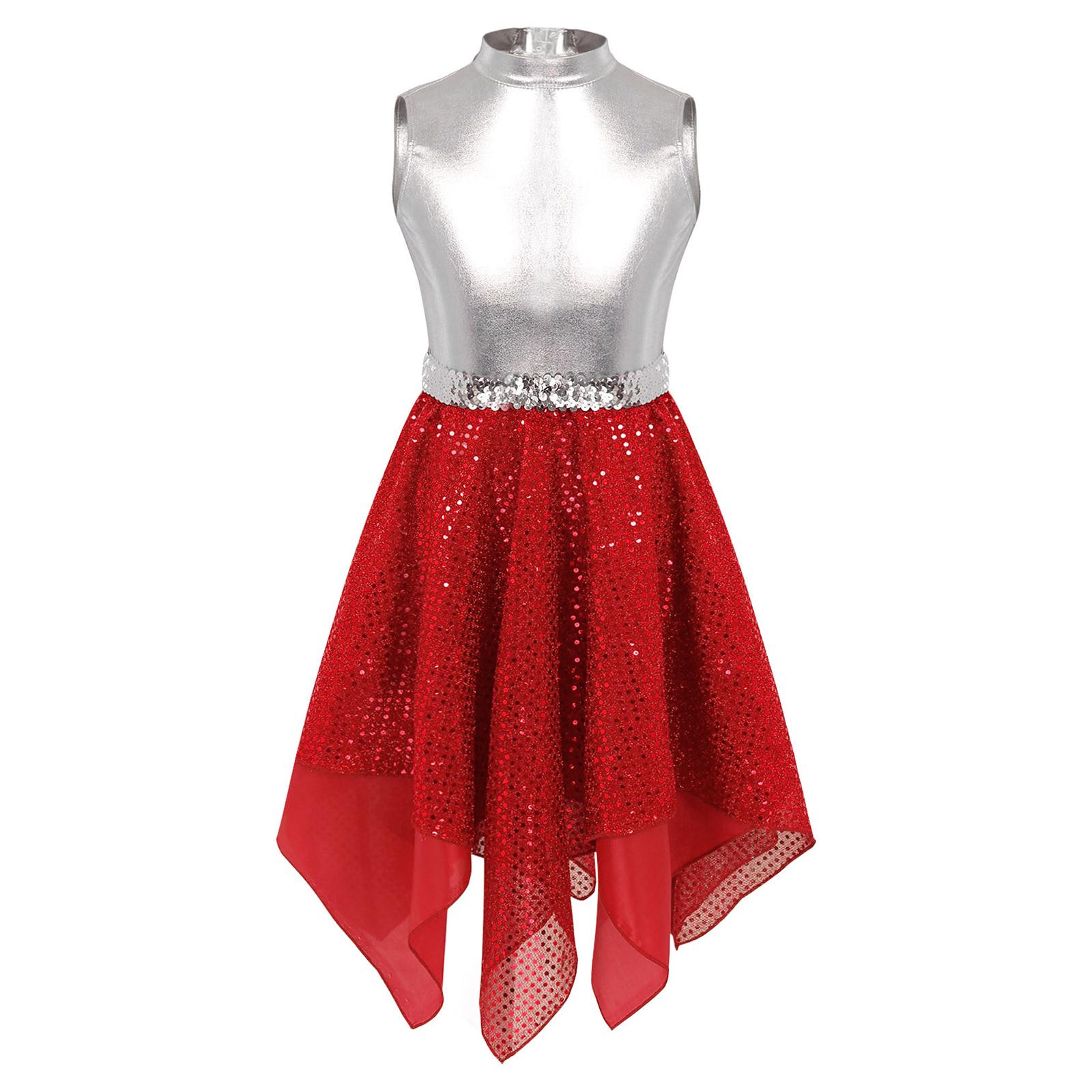 Kids Shiny Sequined Lyrical Dress Round Neck Hollow Back Lightweight Dance Attire 5-6 Years червоний
Kids Shiny Sequined Lyrical Dress Round Neck Hollow Back Lightweight Dance Attire 5-6 Years червоний