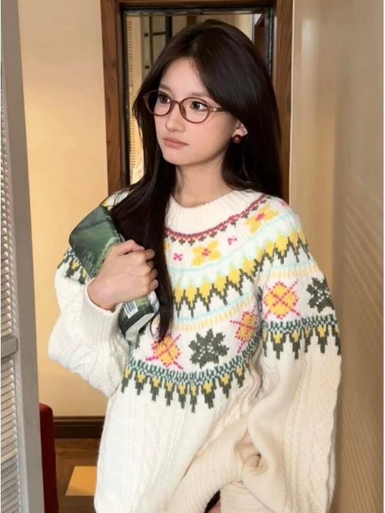 Unisex Fair Isle Round Neck Pullover: Autumn/Winter Cozy & Loose Knitwear XL абрикосовий
Unisex Fair Isle Round Neck Pullover: Autumn/Winter Cozy & Loose Knitwear XL абрикосовий