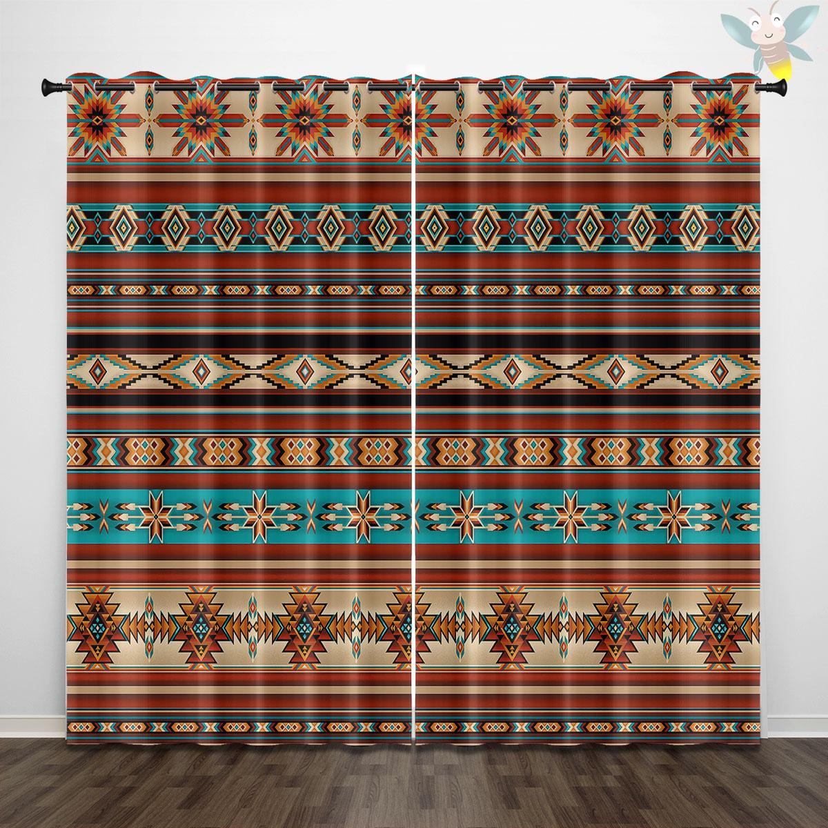2 pieces of Bohemian style curtains with retro geometric pattern prints, used for bedroom and living room decoration 140x160cm&Grommet Top
2 pieces of Bohemian style curtains with retro geometric pattern prints, used for bedroom and living room decoration 140x160cm&Grommet Top