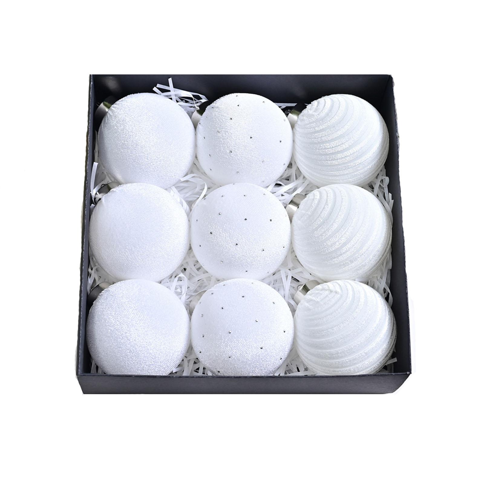 Набор из 9 подвесок в виде рождественских шаров, флокированные шары особой формы с росписью, украшения для места проведения рождественской вечеринки One Size белый
Набор из 9 подвесок в виде рождественских шаров, флокированные шары особой формы с росписью, украшения для места проведения рождественской вечеринки One Size белый