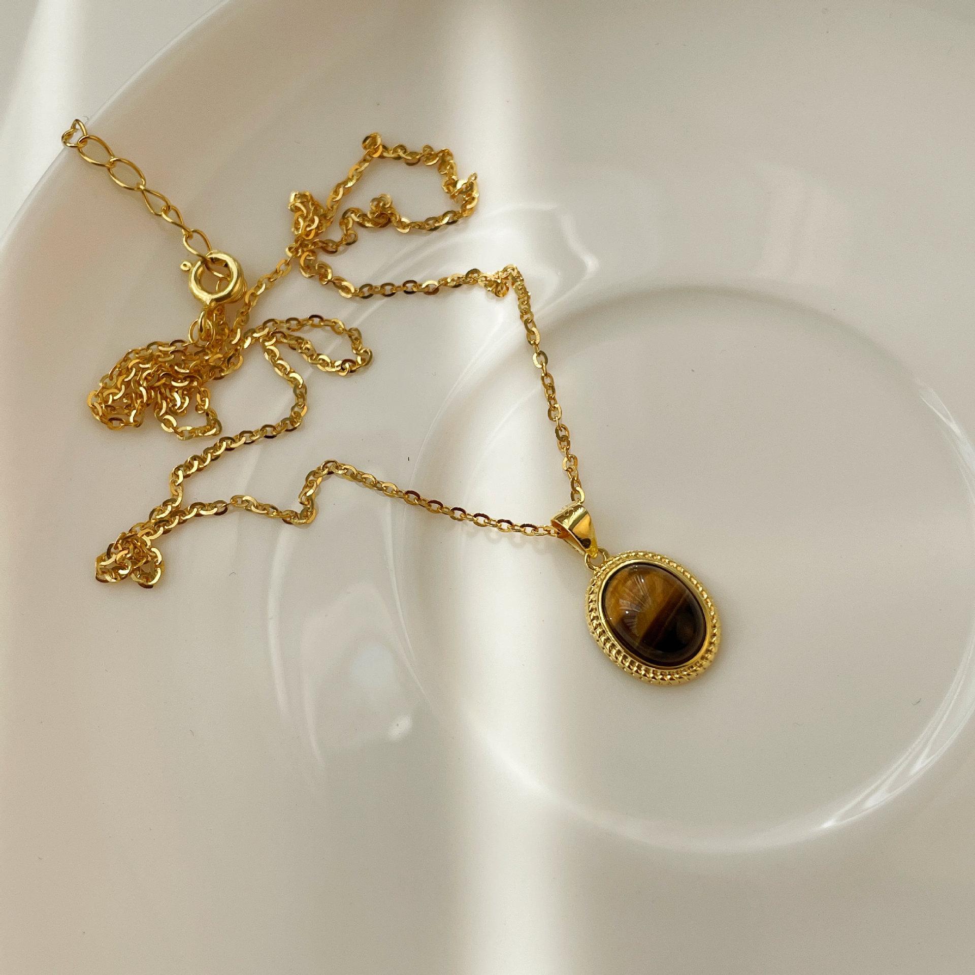 Niche temperament Maillard style S925 sterling silver retro tiger s eye stone fashionable necklace high-end sweater chain 925 silver золотой
Niche temperament Maillard style S925 sterling silver retro tiger s eye stone fashionable necklace high-end sweater chain 925 silver золотой