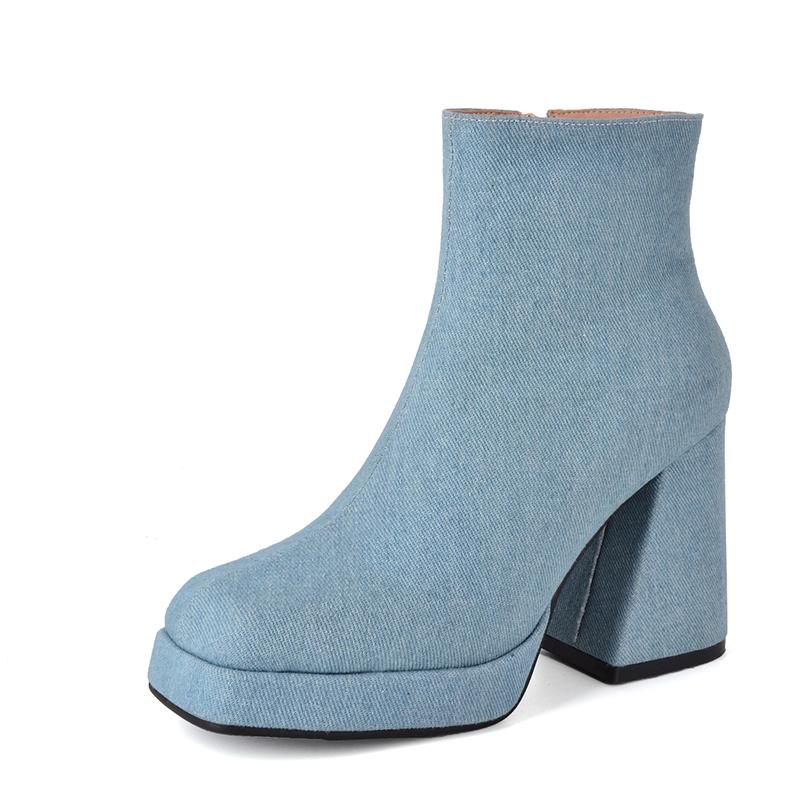 Meotina/женские ботильоны с квадратным носком на платформе, джинсовые короткие ботинки на толстом высоком каблуке и молнии, женская модная обувь, осенне-зимняя черная обувь 43 33 небесно-голубой
Meotina/женские ботильоны с квадратным носком на платформе, джинсовые короткие ботинки на толстом высоком каблуке и молнии, женская модная обувь, осенне-зимняя черная обувь 43 33 небесно-голубой