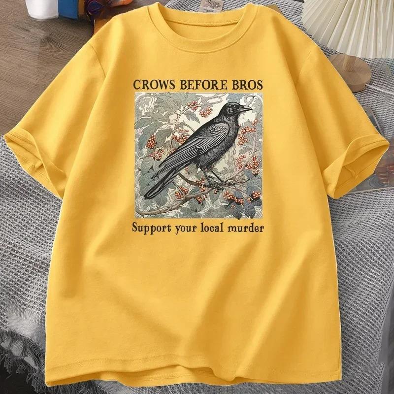 Funny Crows Before Bros Retro T Shirt Women Men Halloween Tshirt Casual Crewneck Short Sleeve Tee Dark Academia Clothing S
Funny Crows Before Bros Retro T Shirt Women Men Halloween Tshirt Casual Crewneck Short Sleeve Tee Dark Academia Clothing S