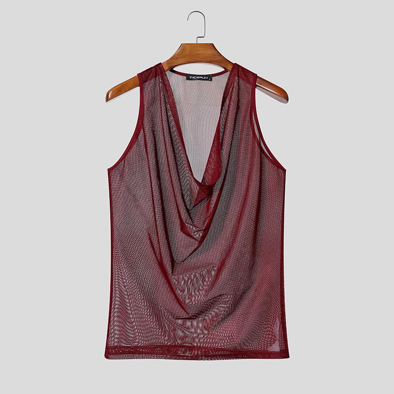 INCERUN Summer Men Swing Neck Sleeveless Hollow Out Loose Beach Holiday Tank Tops 3XL вина червоного кольору
INCERUN Summer Men Swing Neck Sleeveless Hollow Out Loose Beach Holiday Tank Tops 3XL вина червоного кольору