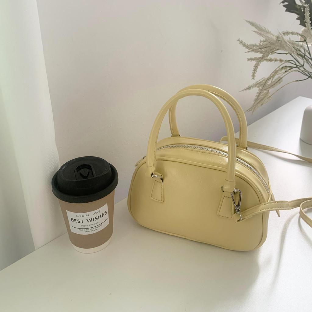 IELGY Сумка-подушка в стиле ретро с масляно-восковой текстурой, маленькая квадратная, модная, универсальная, переносная, сумка-мессенджер для боулинга жёлтый