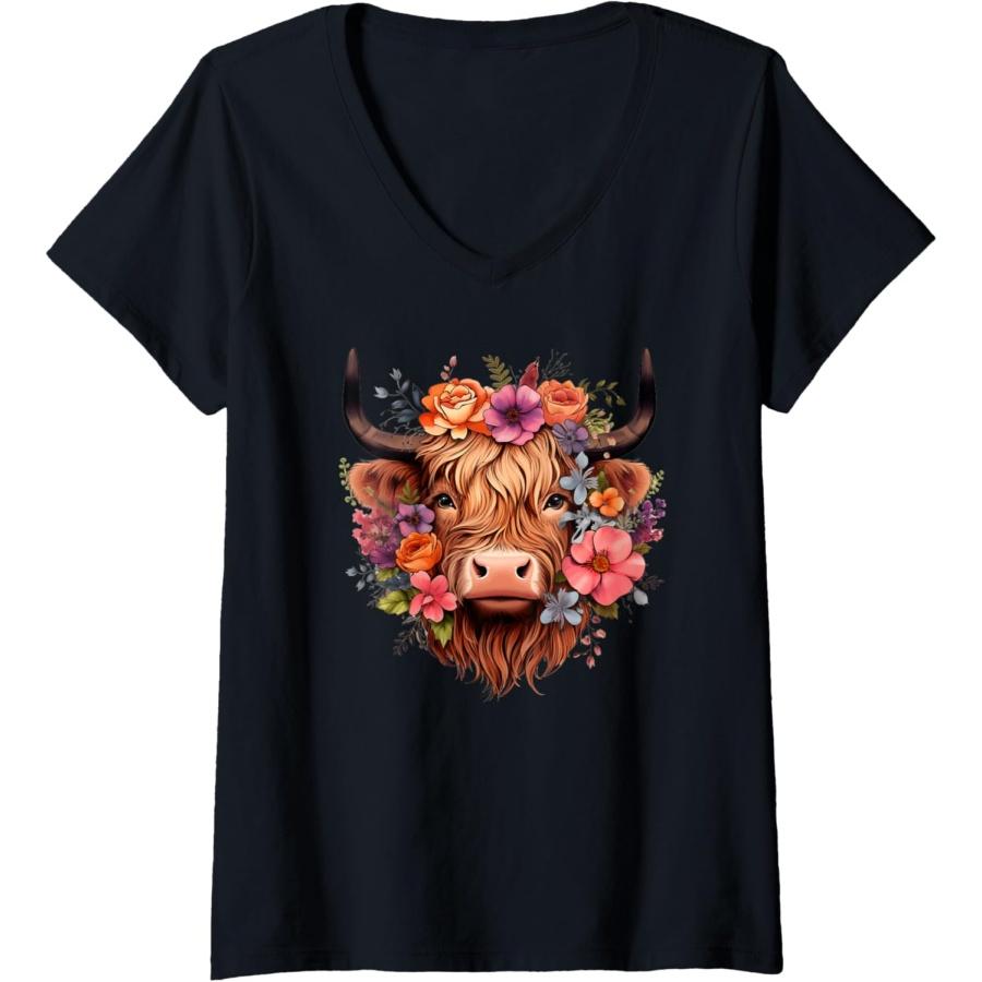 Womens Flowers Highlander Boho Cow V-Neck T-Shirt XXXXXL чорний
Womens Flowers Highlander Boho Cow V-Neck T-Shirt XXXXXL чорний