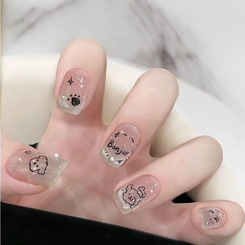 Handmade Nail Stickers Puppy Cute Pearl Cat Eye Fake Nails Student Minimalist Wear Short Nail XS short Cutie Comics
Handmade Nail Stickers Puppy Cute Pearl Cat Eye Fake Nails Student Minimalist Wear Short Nail XS short Cutie Comics