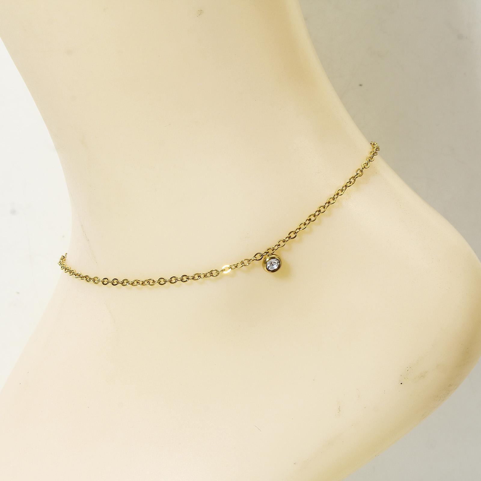 304 Stainless Steel Anklet Colorful Round Rhinestone Charms Anklet Gold Color For Women Foot Chain Summer Beach Jewelry 22cm
304 Stainless Steel Anklet Colorful Round Rhinestone Charms Anklet Gold Color For Women Foot Chain Summer Beach Jewelry 22cm
