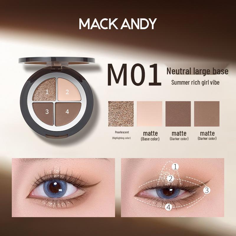 Heart-Fluttering Quad Eyeshadow Palette: Matte, Shimmer, and Pearl Highlights for Bright, Stunning Eyes 4.5g
Heart-Fluttering Quad Eyeshadow Palette: Matte, Shimmer, and Pearl Highlights for Bright, Stunning Eyes 4.5g