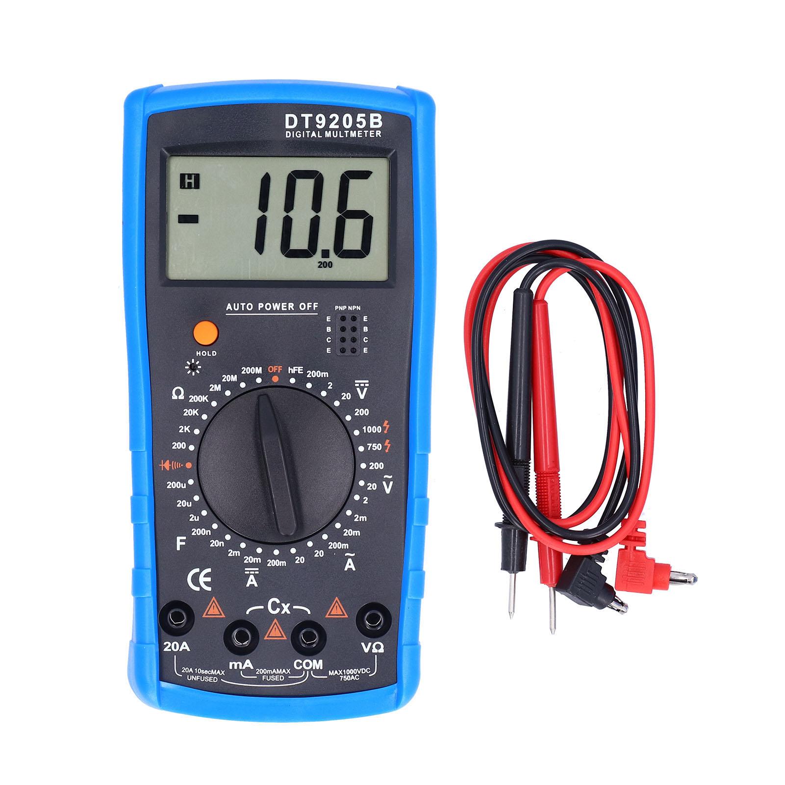 DT9205B Mini LCD Digital Multimeter Full Range ACDC Current Voltage Capacitance Tester
DT9205B Mini LCD Digital Multimeter Full Range ACDC Current Voltage Capacitance Tester