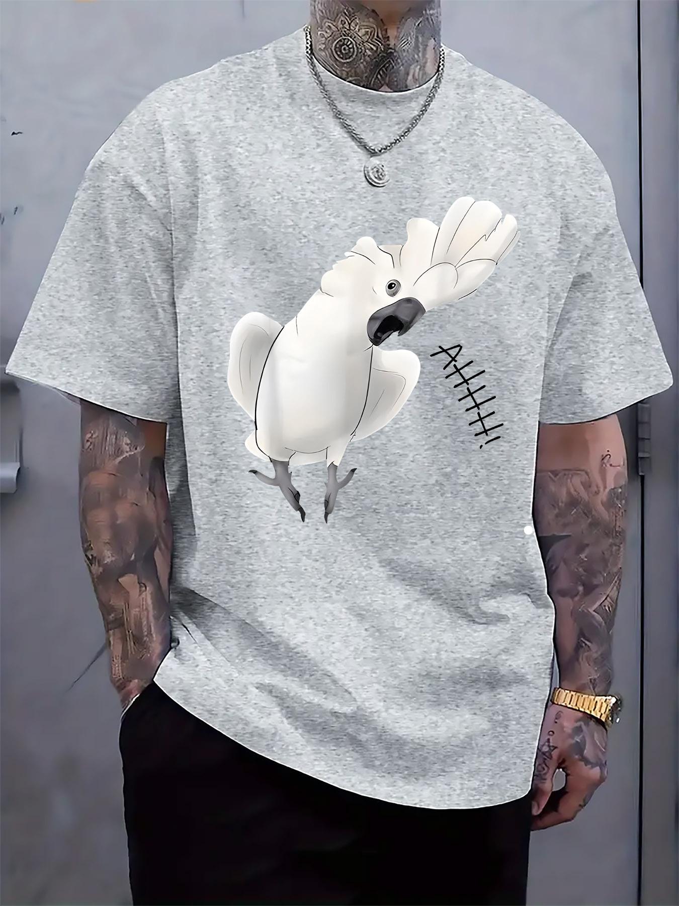 Cartoon Surprised Parrot Graphic Print T-shirt - White Regular Fit Casual Short Sleeve Round Neck Tee for Summer Vacation & Casual Attire XXXXL
Cartoon Surprised Parrot Graphic Print T-shirt - White Regular Fit Casual Short Sleeve Round Neck Tee for Summer Vacation & Casual Attire XXXXL