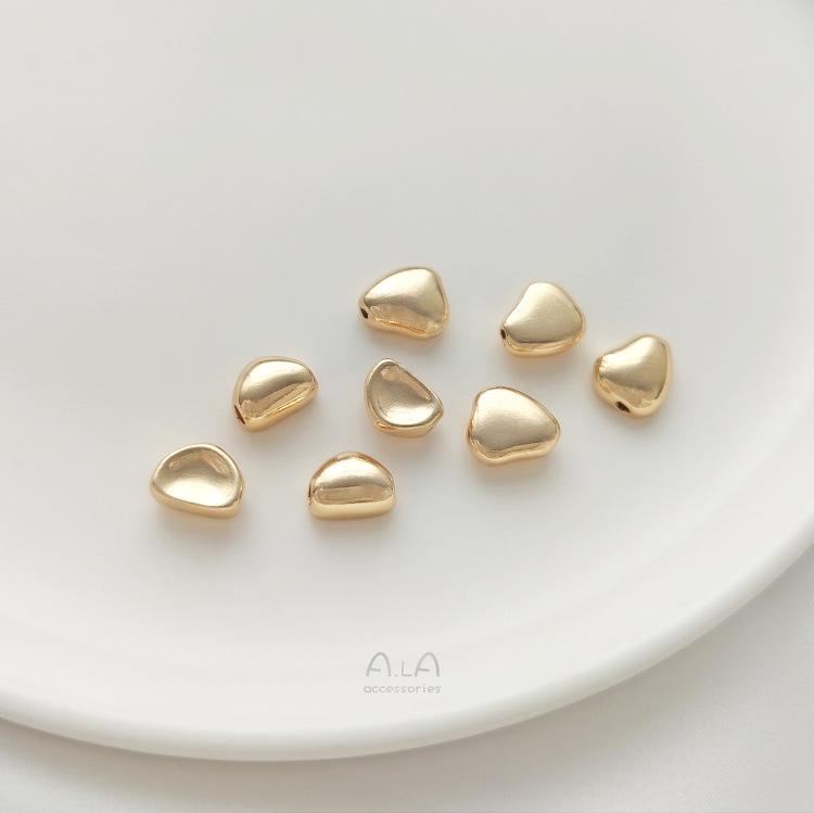14K Gold-Filled Irregular Peach Heart Spacer Beads, Bean-Shaped Through-Hole, Lentil Flat Beads for DIY Bracelets & Necklaces
14K Gold-Filled Irregular Peach Heart Spacer Beads, Bean-Shaped Through-Hole, Lentil Flat Beads for DIY Bracelets & Necklaces