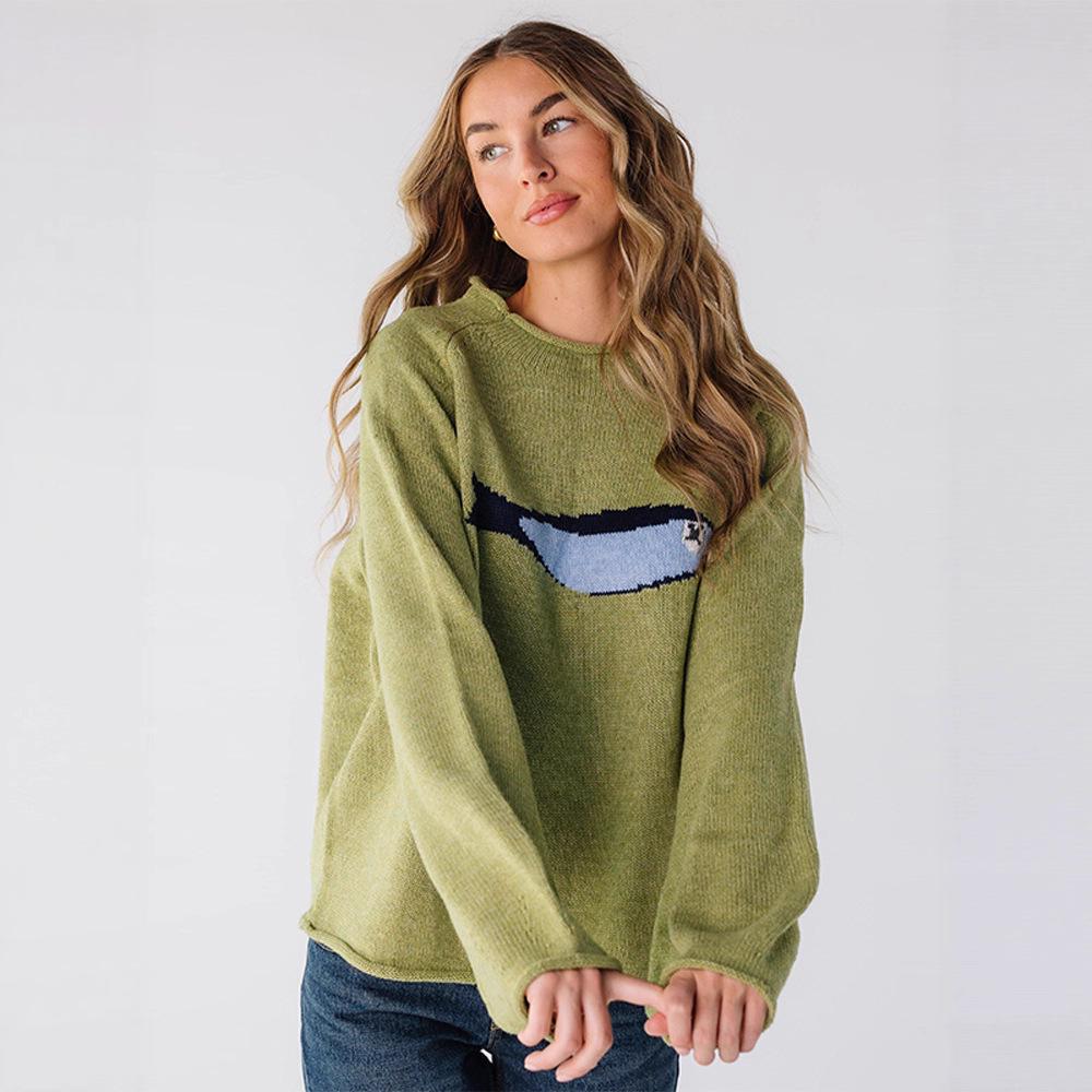 Available: Women s Retro Knit Fish Pattern Round Neck Sweater - Loose, Slimming Pullover for Autumn/Winter Medium зелёный
Available: Women s Retro Knit Fish Pattern Round Neck Sweater - Loose, Slimming Pullover for Autumn/Winter Medium зелёный