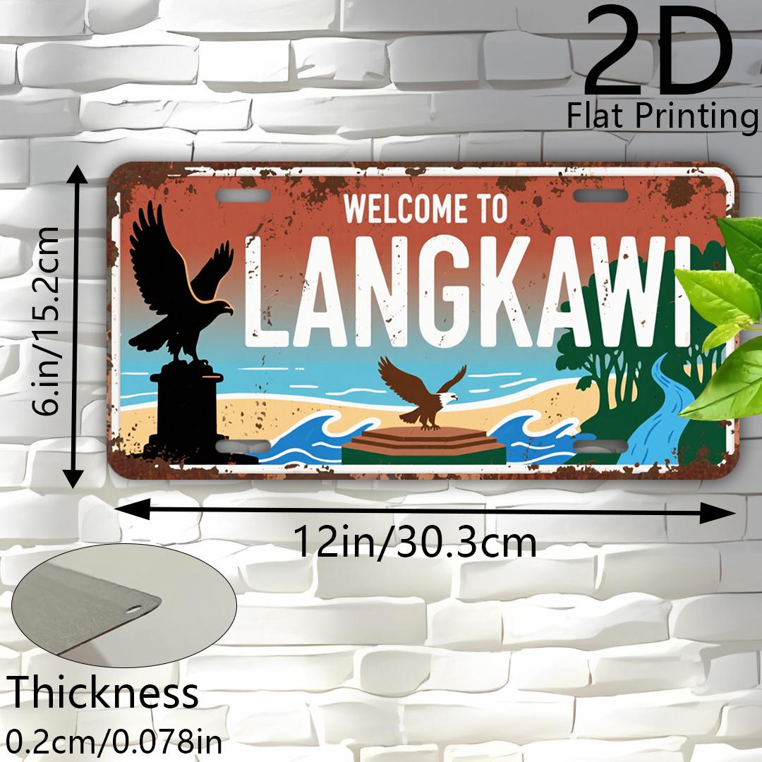 D Flat pc Vintage Malaysian Paradise Welcome to Langkawi Metal Wall Decor x (xcm) Retro Travel Sign with Eagle Be 15x30cm(5.9x7.8inch)
D Flat pc Vintage Malaysian Paradise Welcome to Langkawi Metal Wall Decor x (xcm) Retro Travel Sign with Eagle Be 15x30cm(5.9x7.8inch)
