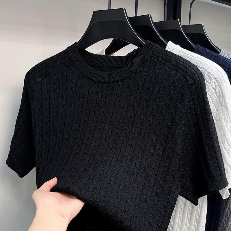 Men s Casual Loose Fit Round Neck Short Sleeve Knit T-shirt - Spring/Summer Solid Color Pullover 2XL (suggested 145-160)
Men s Casual Loose Fit Round Neck Short Sleeve Knit T-shirt - Spring/Summer Solid Color Pullover 2XL (suggested 145-160)