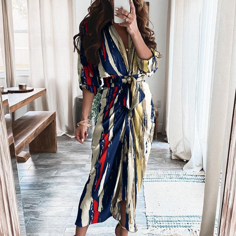 Женское платье с длинным рукавом и V-образным вырезом с принтом Длинное платье XXL
Женское платье с длинным рукавом и V-образным вырезом с принтом Длинное платье XXL