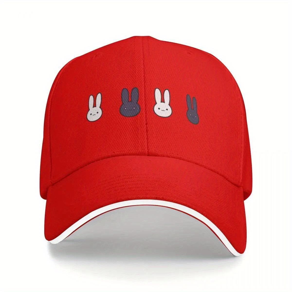 Cute Cartoon Rabbit Faces Baseball Cap Adjustable Polyester Streetwear Hat for Adult Unisex Outdoor Casual Wear One Size
Cute Cartoon Rabbit Faces Baseball Cap Adjustable Polyester Streetwear Hat for Adult Unisex Outdoor Casual Wear One Size