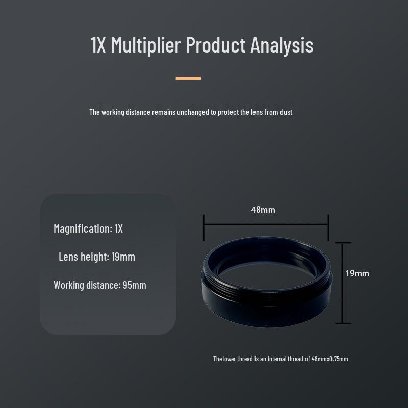 48mm Microscope Attachment HD Lens, Direct Plug-in, 0.5X/0.3X Magnification
48mm Microscope Attachment HD Lens, Direct Plug-in, 0.5X/0.3X Magnification