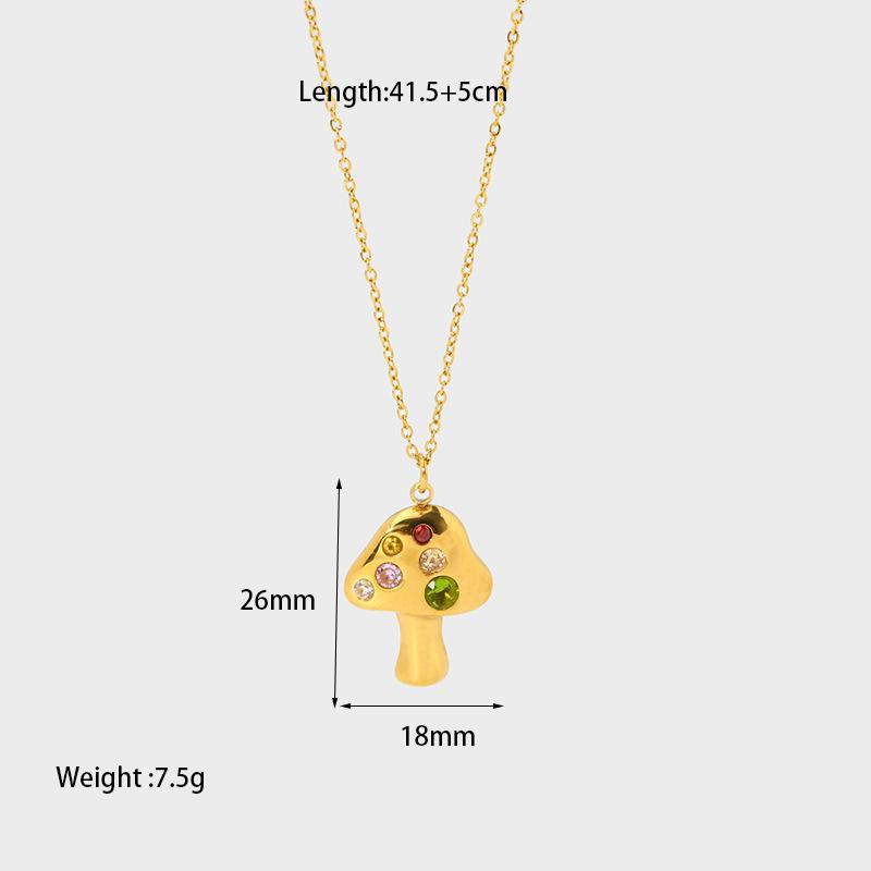 Titanium Steel Gold Mushroom Necklace Lucky Symbol Zirconium Necklace High Color Retention Furnace Electroplating 18K Real Gold Color Retention золотий
Titanium Steel Gold Mushroom Necklace Lucky Symbol Zirconium Necklace High Color Retention Furnace Electroplating 18K Real Gold Color Retention золотий