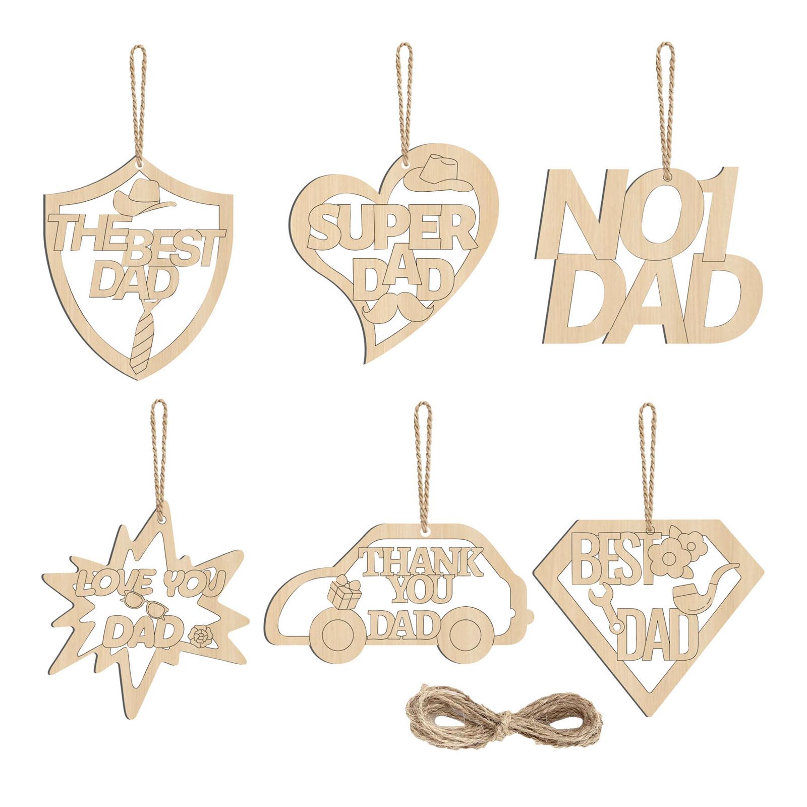 Wooden Dad Hanging Ornaments Set 6 Pieces Laser Cut Decorative Signs with Rope for Father s Day Celebration Home Decoration One Size
Wooden Dad Hanging Ornaments Set 6 Pieces Laser Cut Decorative Signs with Rope for Father s Day Celebration Home Decoration One Size